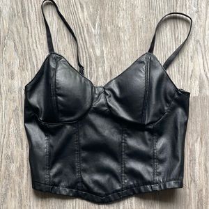 Leather crop top size medium